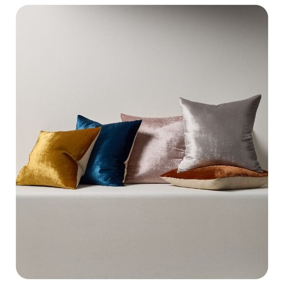 West Elm Regal Blue 20”x20” Lush Velvet Pillow CASE COVER - Picture 2 of 5